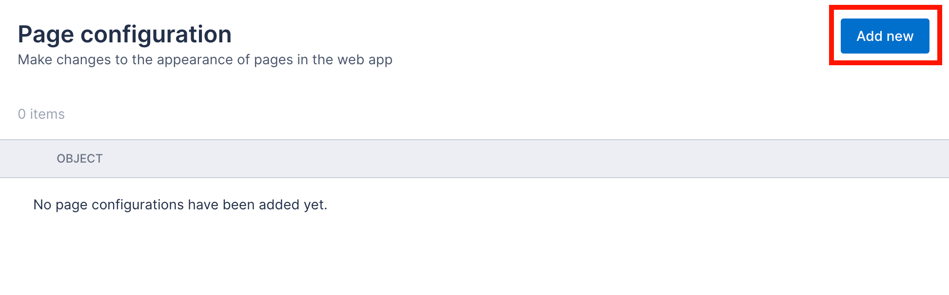 add new configuration button