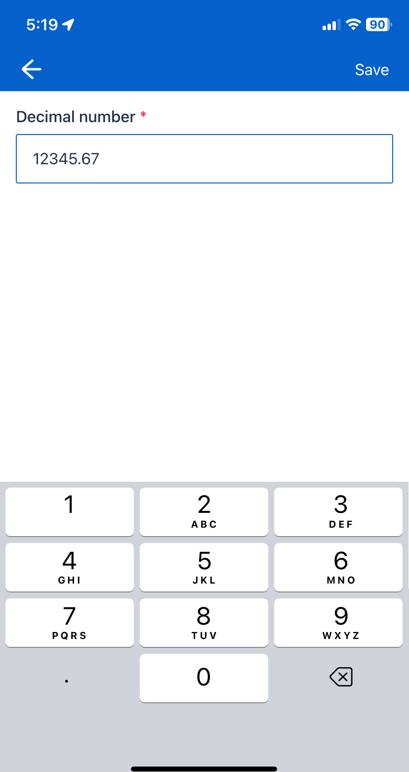 Decimal input field in Skedulo Plus