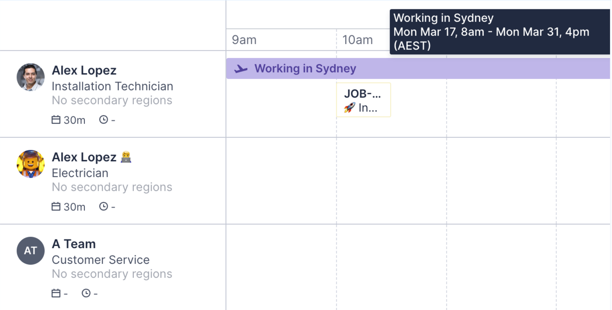 Pulse swimlane temporary region closeup