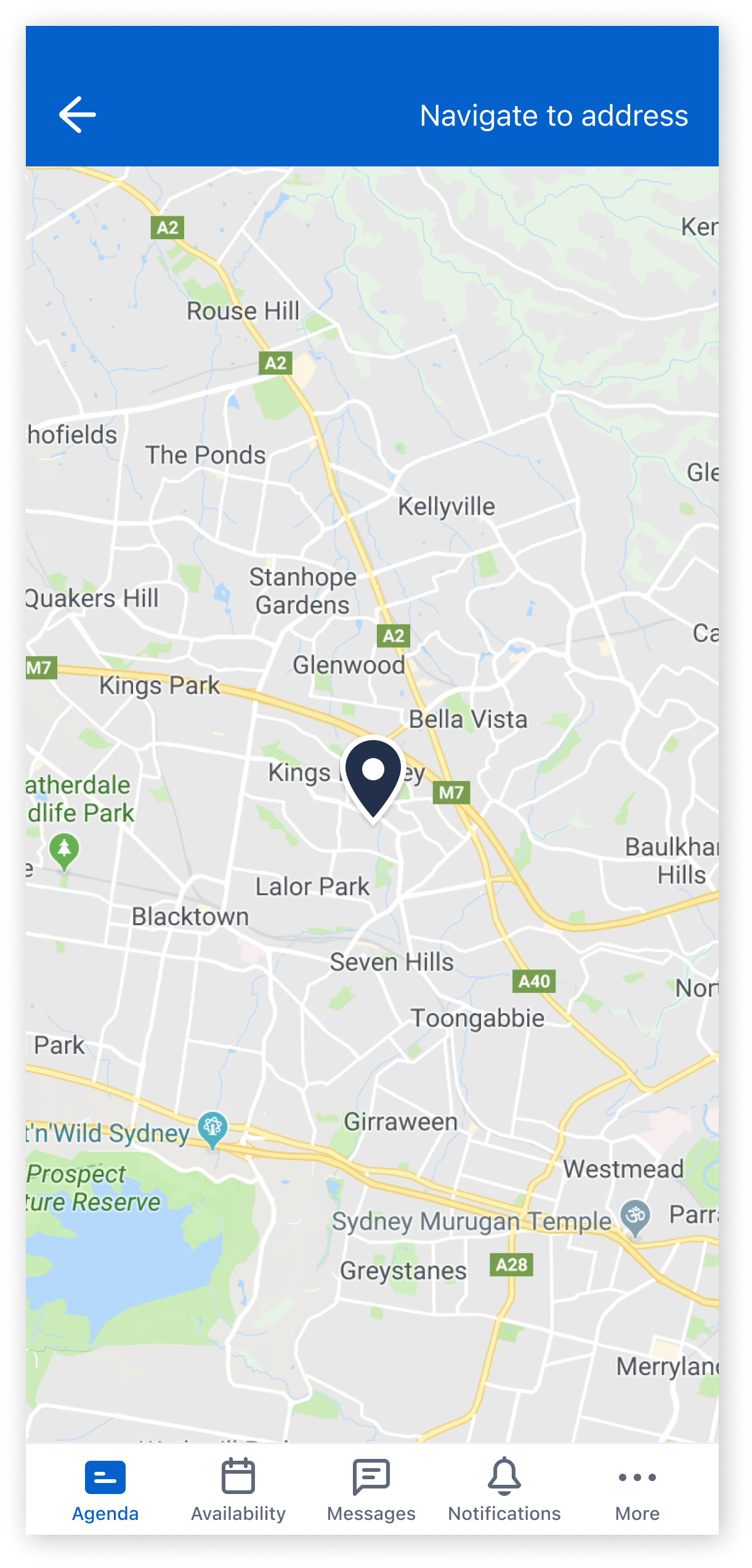 Expanded map in the Work details