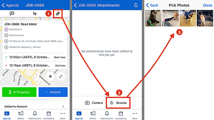 How to access a mobile’s photo library from a job in Skedulo.